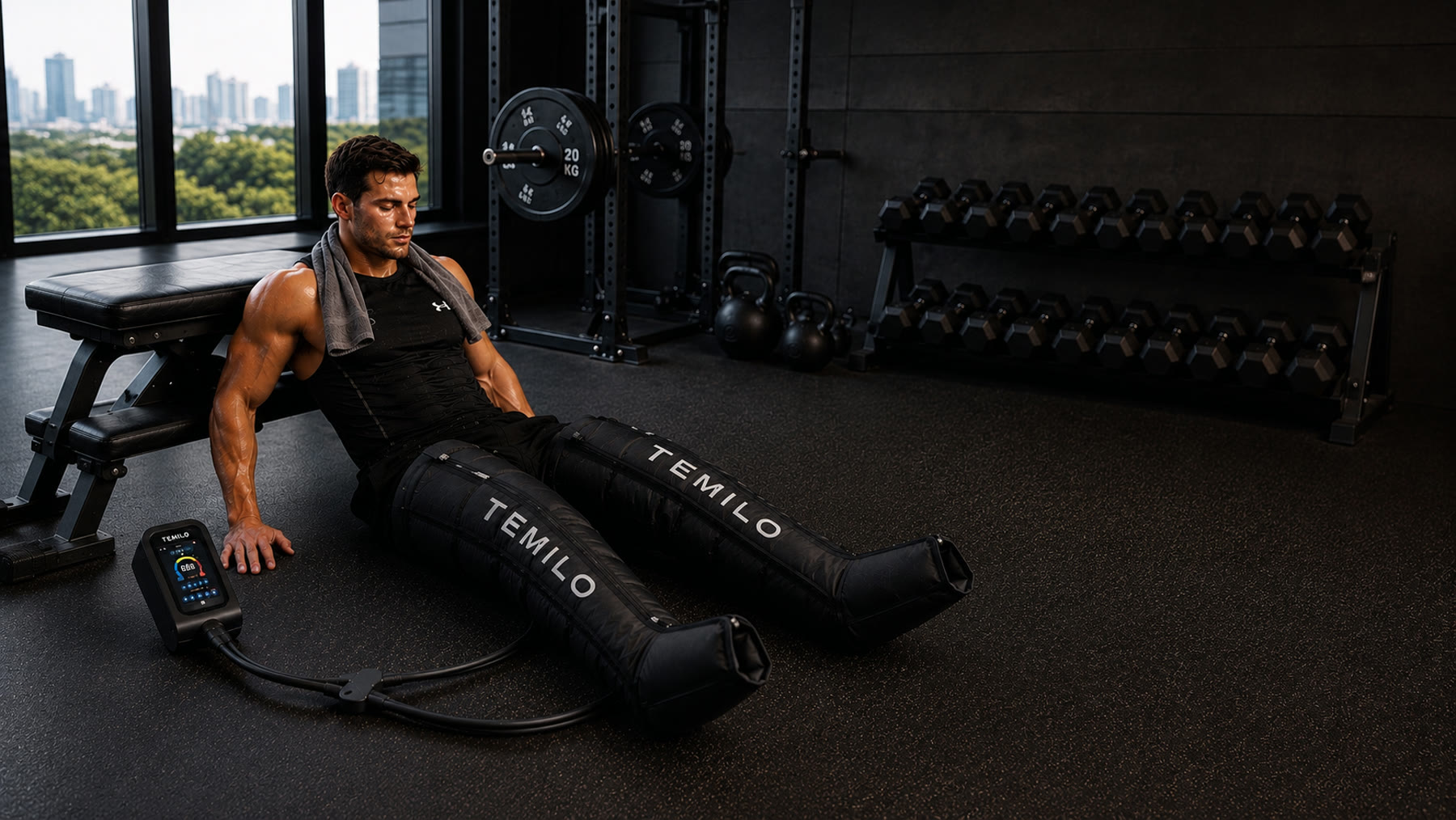 Air compression boots used after training