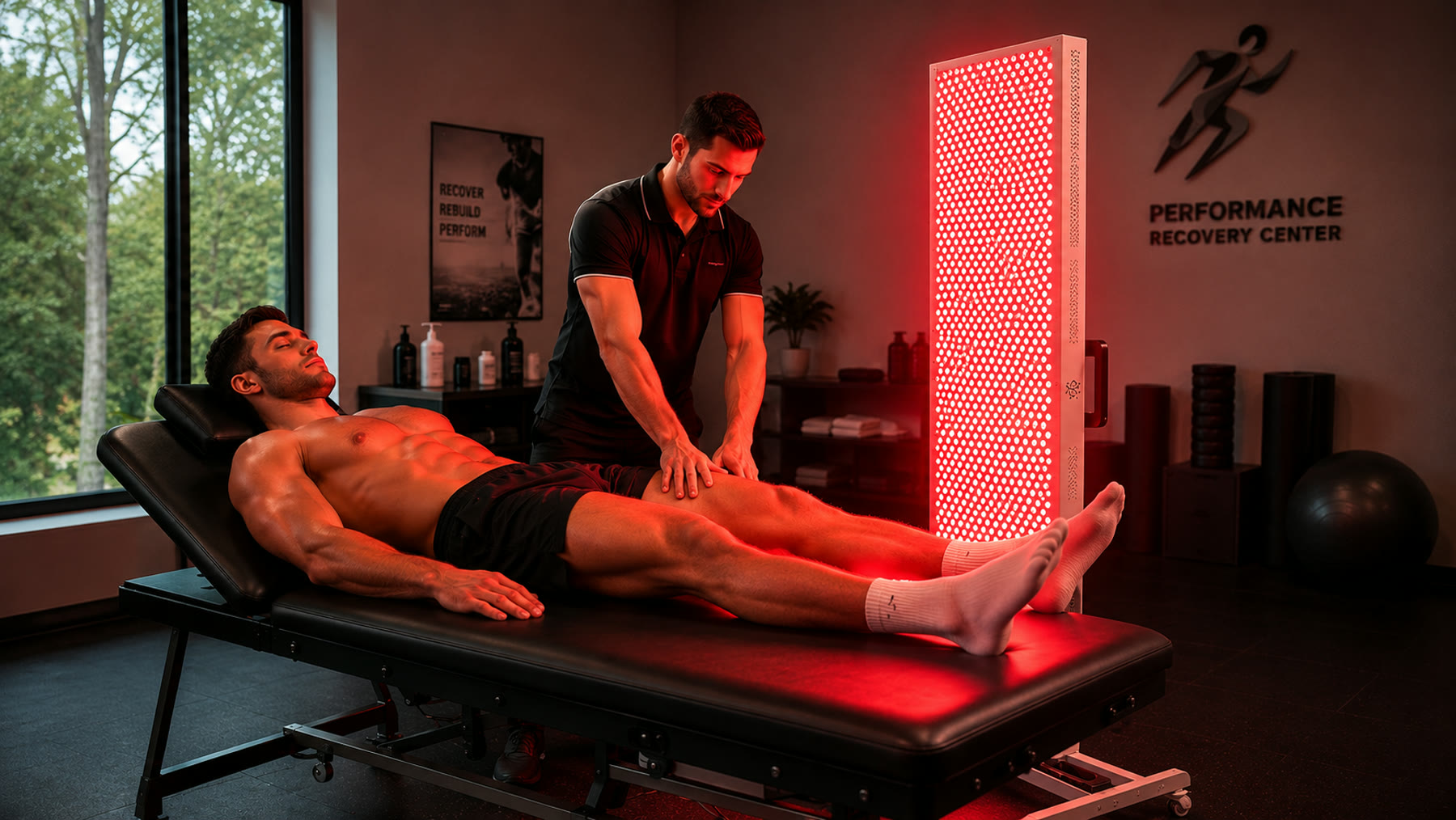 Red light therapy used in a performance recovery center